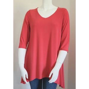 1X Coral A-line Sympli Tunic Top
